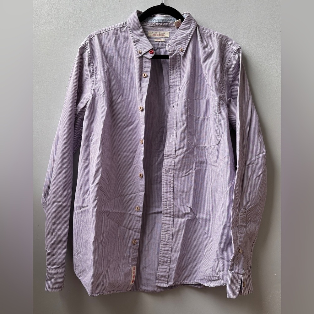 Perry Ellis Lavender Button-Up Shirt